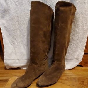 Brown suede boots